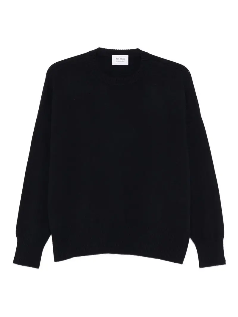 Maglia Girocollo In Cashmere Blu