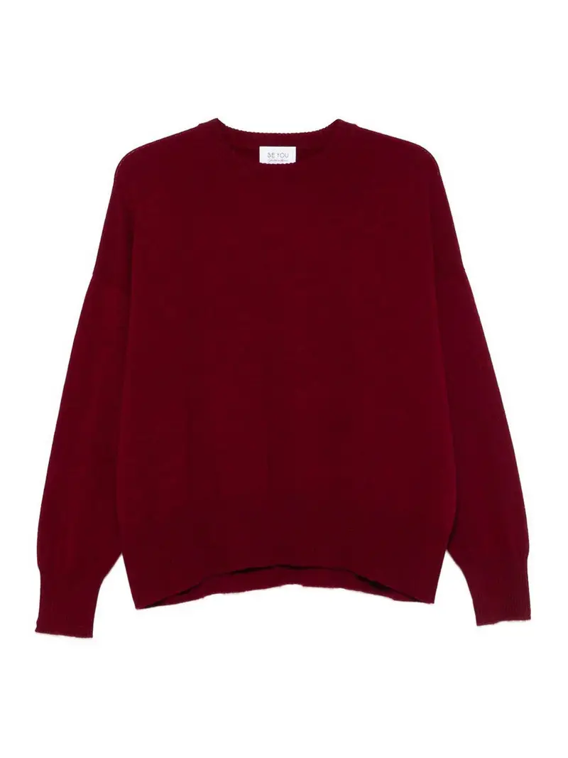 Maglia Girocollo In Cashmere Rosso Scuro