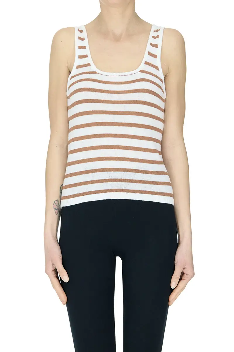Tank top in maglia a righe