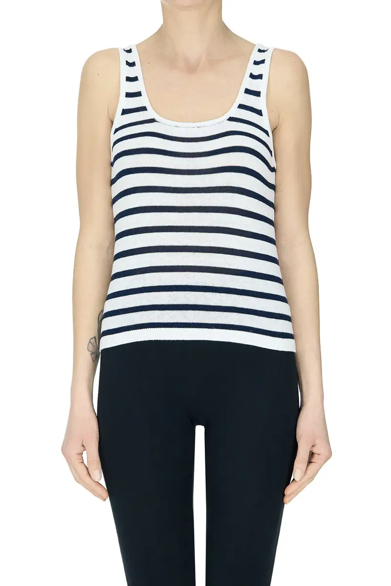 Tank top in maglia a righe