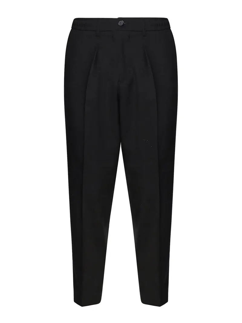 Pantaloni In Lana Vergine Nero