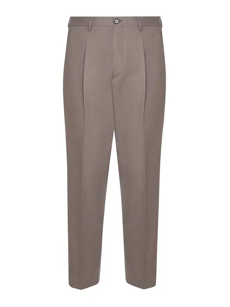 Pantaloni in misto lana color sabbia Beige