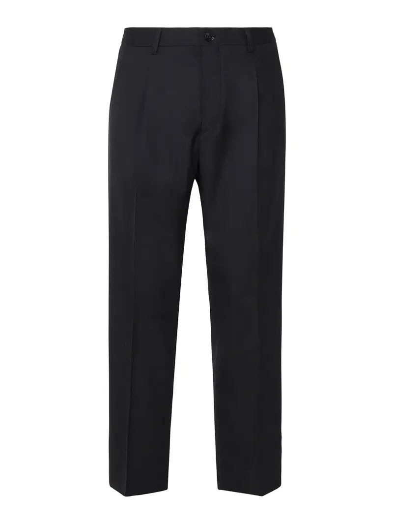 Pantaloni in misto lana color sabbia Blu