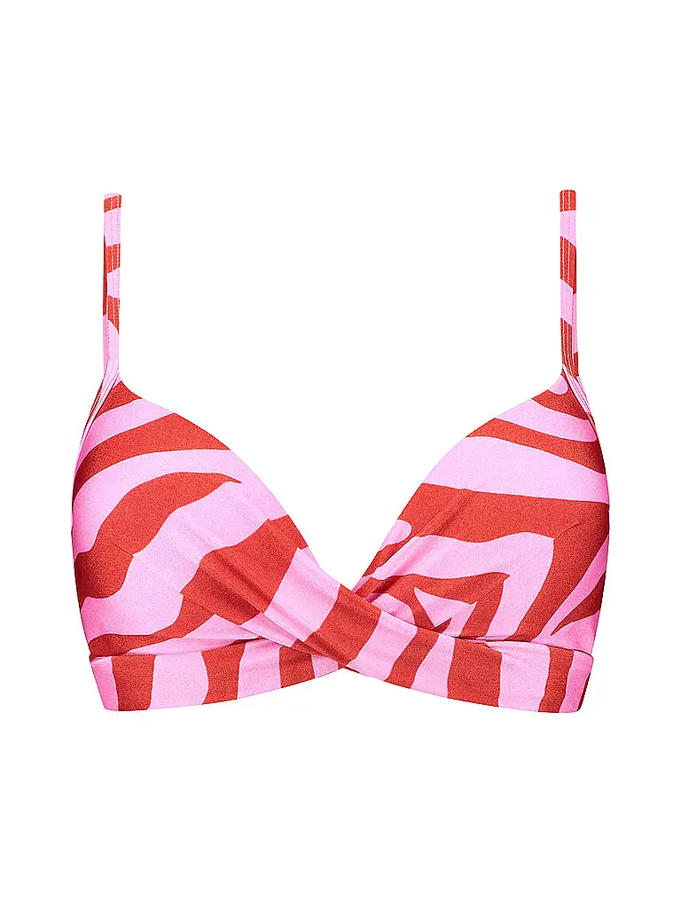 Top bikini da donna Twist Pink Zebra rosa | 40D