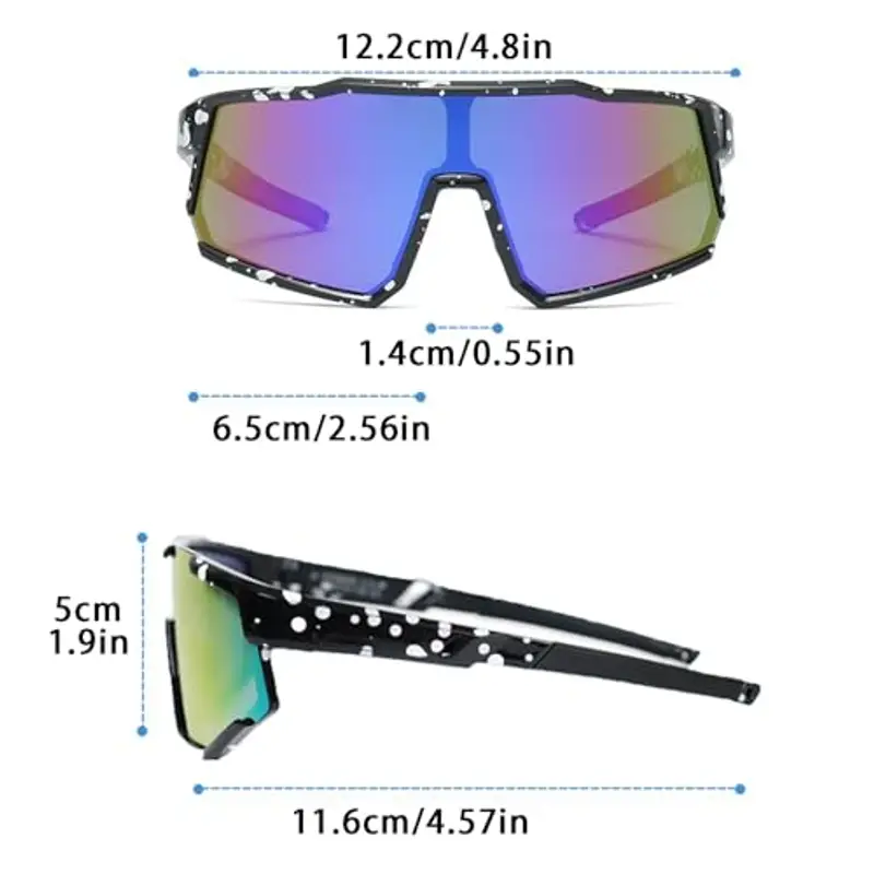 Beafaeur Occhiali Sole Sportivi Polarizzati Occhiali Ciclismo Bambino Protezione UV400 occhiali Bici Bambino 5 ai 16 Anni per Ciclismo Tennis Rugby Corsa Sport All'aperto (nero) miniatura 2