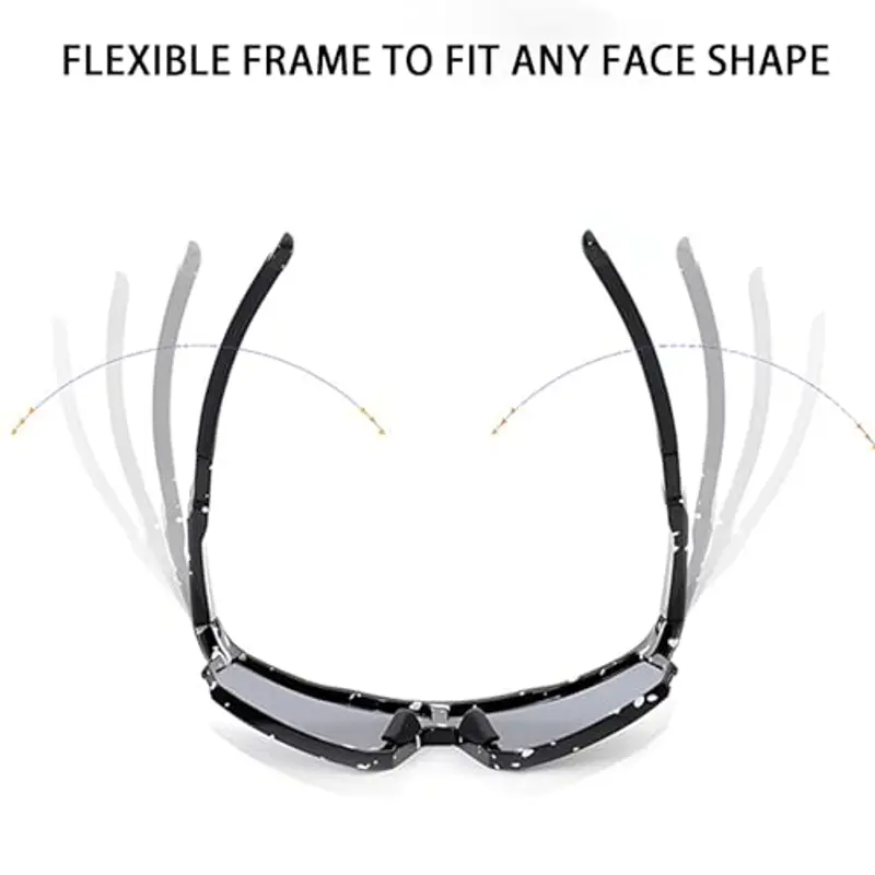 Beafaeur Occhiali Sole Sportivi Polarizzati Occhiali Ciclismo Bambino Protezione UV400 occhiali Bici Bambino 5 ai 16 Anni per Ciclismo Tennis Rugby Corsa Sport All'aperto (nero) miniatura 3