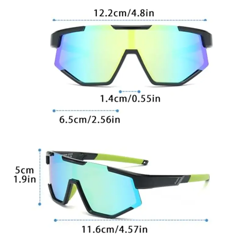 Beafaeur Occhiali Sole Sportivi Polarizzati Occhiali Ciclismo Bambino Protezione UV400 occhiali Bici Bambino 5 ai 16 Anni per Ciclismo Tennis Rugby Corsa Sport All'aperto (verde) miniatura 2