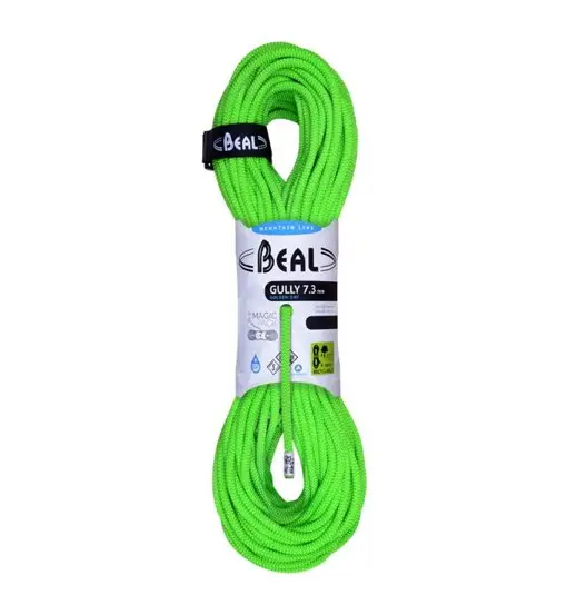 Beal Gully Unicore Golden Dry 7, 3 mm - corda gemella e mezza verde