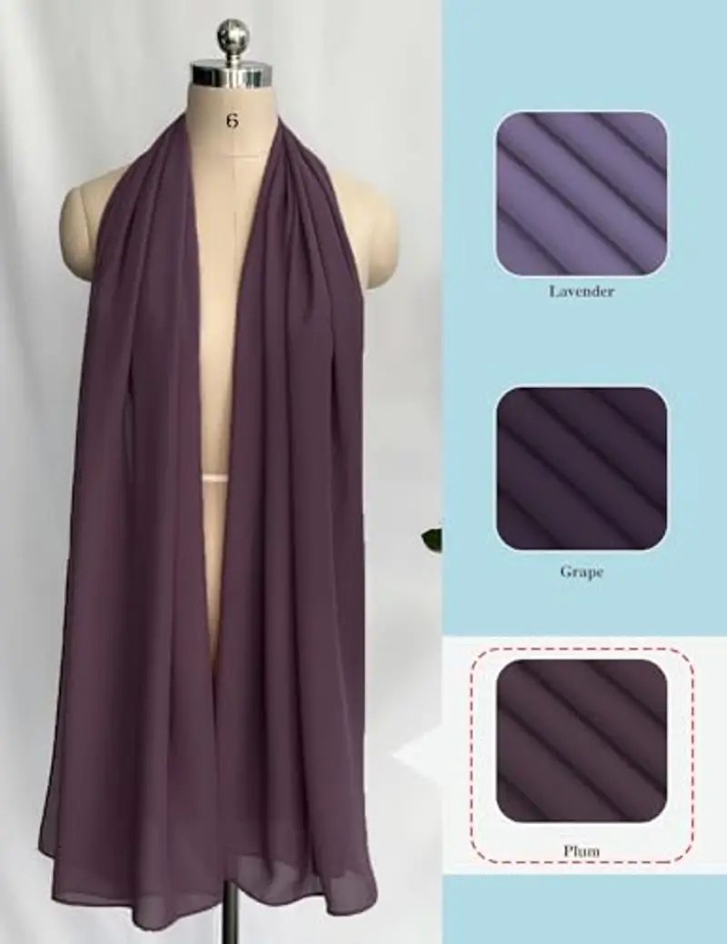 BEAUTELICATE Scialle Stola Donna Elegante Chiffon Coprispalle Sciarpa Estivo per Cerimonia Matrimonio Sposa Festa miniatura 3