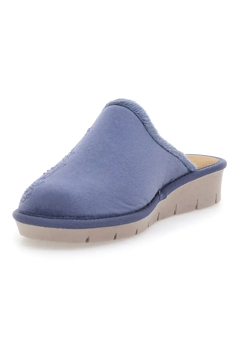 Pantofole blu con ricamo Beego 7306 [PETROLIO] miniatura 3
