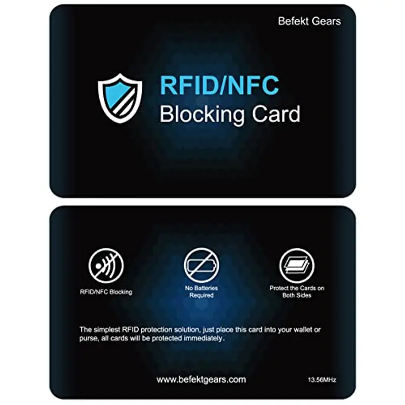Befekt Gears Carta di Blocco Protezione RFID Protection Card, 2 Pezzi Carte Anti RFID/NFC, Protezione Contactless per Carte di Credito, Documenti di Identità, Passaporto etc miniatura 2