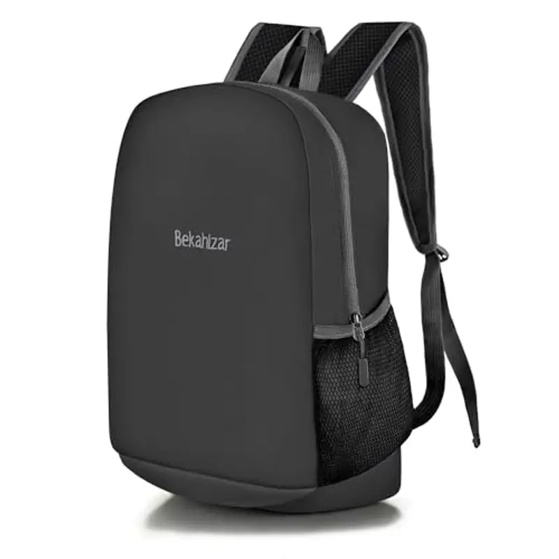 Bekahizar 20L Zaino Leggero ultra Zainetto Impermeabile per uomini, donne, bambini, Hiking, sport, viaggio, arrampicata-Nero