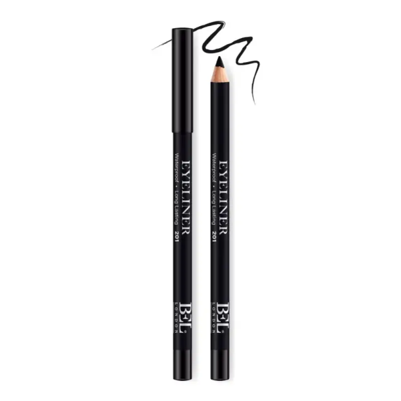 BEL London, Olio Vegetale Idrogenato, Impermeabile, Colore, Lunga Durata, Eyeliner in Matita Gel 201, Nero, 0,78 g