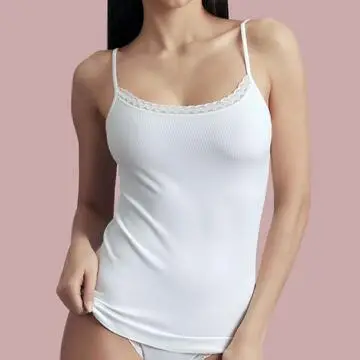 Caraco donna in microfibra a costine e pizzo Bellissima 156