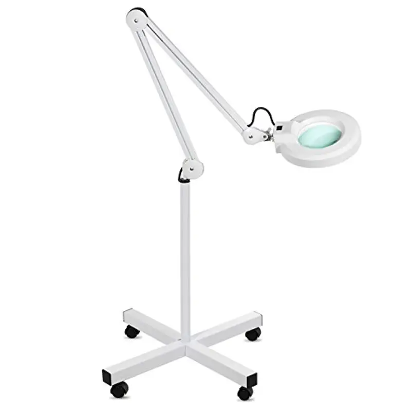 Beltom® LENTE 5 DIOTTRIE LAMPADA D'INGRANDIMENTO CON STATIVO, LUCE FREDDA BIANCA PER ESTETISTA, ESTETICA, LABORATORIO E LAVORI DI PRECISIONE