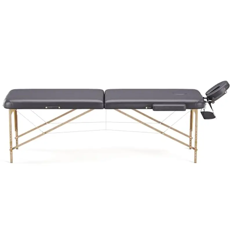 Beltom® LETTINO DA MASSAGGIO 2 ZONE IN LEGNO PORTATILE PESA SOLO 12, 8 KG RICHIUDIBILE - PANNELLO REIKI - LETTINI MASSAGGI CON ANGOLI ARROTONDATI E RINFORZATI - FISIOTERAPIA TATTOO TATUAGGI RELAX-Nero miniatura 3
