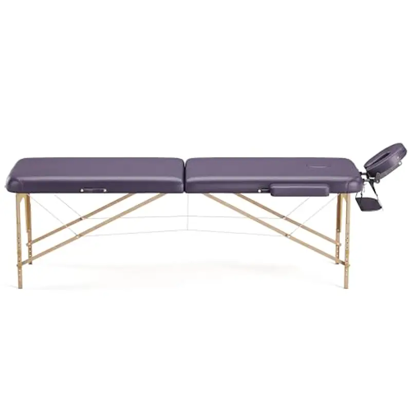 Beltom® LETTINO DA MASSAGGIO LETTINI MASSAGGI 2 ZONE IN LEGNO PORTATILE PESA SOLO 12, 8 KG RICHIUDIBILE + PANNELLO REIKI + ANGOLI ARROTONDATI E RINFORZATI - FISIOTERAPIA ESTETISTA TATTOO TATUAGGI-LILLA miniatura 3