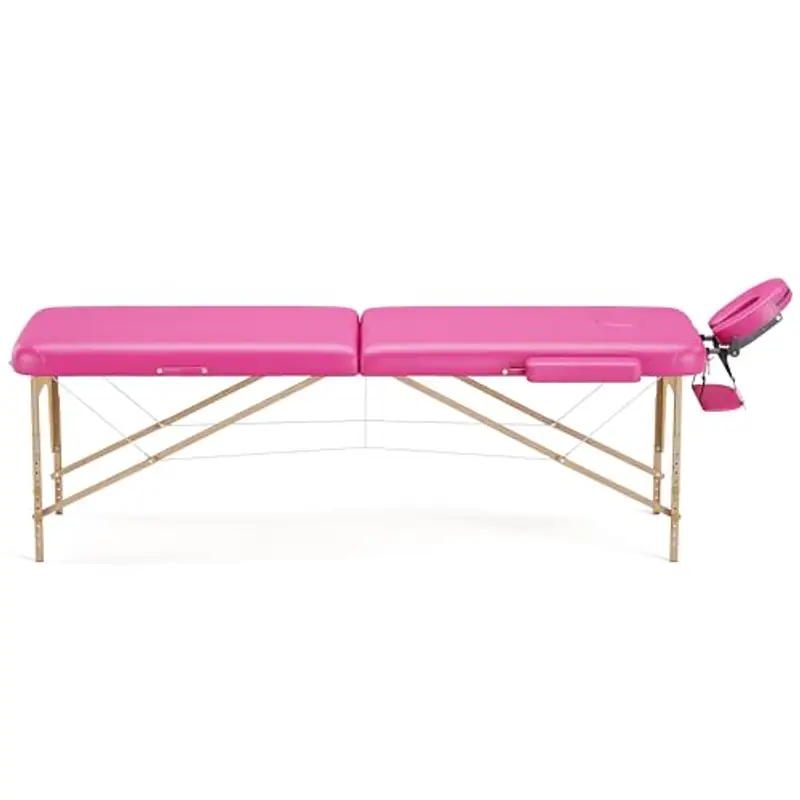 Beltom® LETTINO DA MASSAGGIO LETTINI MASSAGGI 2 ZONE LEGNO PORTATILE PESA SOLO 12, 8 KG RICHIUDIBILE - PANNELLO REIKI ANGOLI ARROTONDATI E RINFORZATI - FISIOTERAPIA FISIOTERAPISTA TATTOO TATUAGGI-Rosa miniatura 3