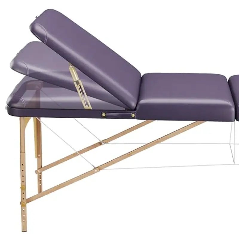 Beltom® LETTINO MASSAGGIO CLASSICO 3 ZONE LEGNO 195x70 CM, PORTATILI PIEGHEVOLI - PANNELLO REIKI, ANGOLI ARROTONDATI E RINFORZATI - FISIOTERAPIA FISIOTERAPISTA TATUAGGI - Lilla miniatura 3