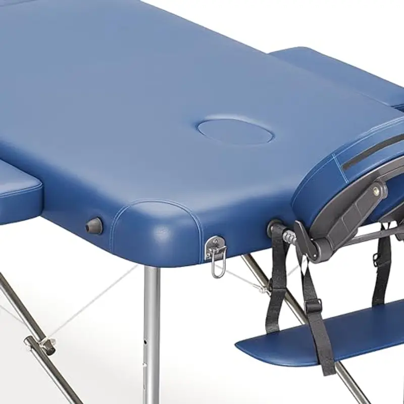 Beltom® Lettino per Massaggi 3 Zone Alluminio 195x70 Cm Portatile Pieghevole Angoli Arrotondati Rinforzati Blu miniatura 3