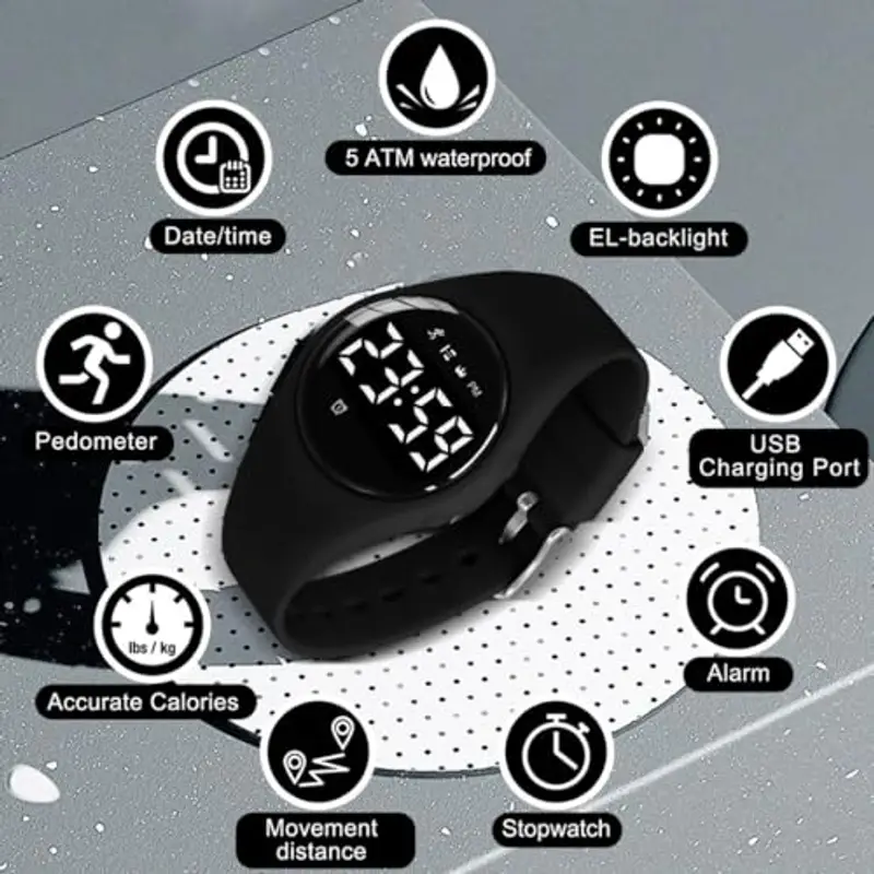 BEN NEVIS Orologio Bambini, Orologio da Polso Sportivo Digitale con Sveglia, Calorie, Contapassi, Regalo di Compleanno per Ragazzi e Ragazze 5-15 Anni miniatura 3