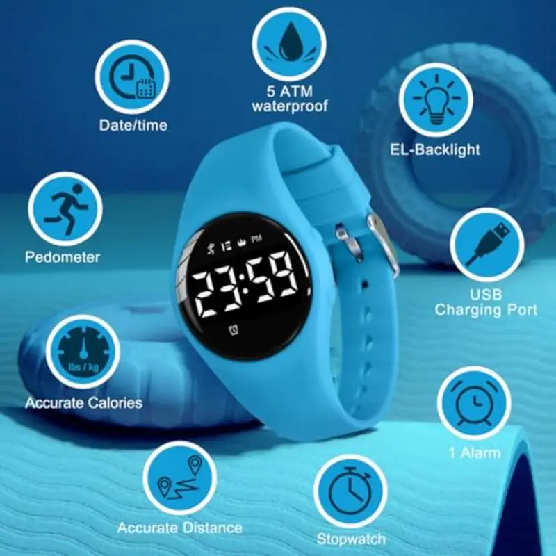 BEN NEVIS Orologio Bambini, Orologio da Polso Sportivo Digitale con Sveglia, Calorie, Contapassi, Regalo di Compleanno per Ragazzi e Ragazze 5-15 Anni miniatura 3