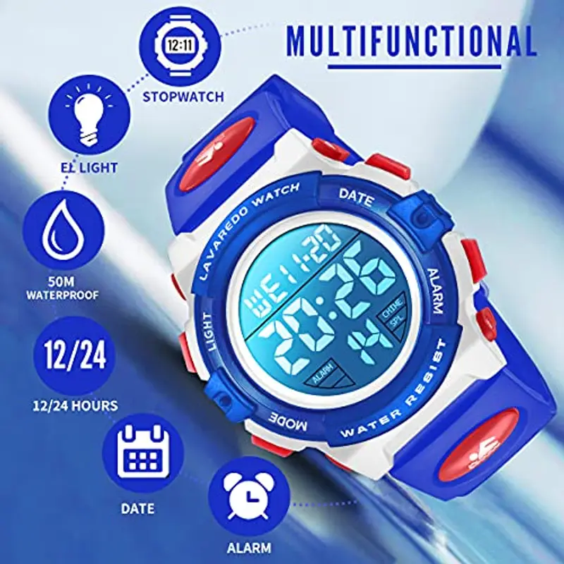 BEN NEVIS Orologio da Polso Orologi Sport per Bambini Digitale Multifunzione Impermeabile LED Luce Allarme Calendario miniatura 3