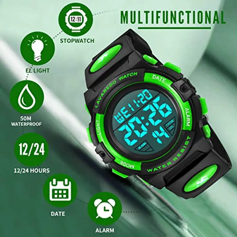 BEN NEVIS Orologio da Polso Orologi Sport per Bambini Digitale Multifunzione Impermeabile LED Luce Allarme Calendario Data con Cinturino in Silicone miniatura 3