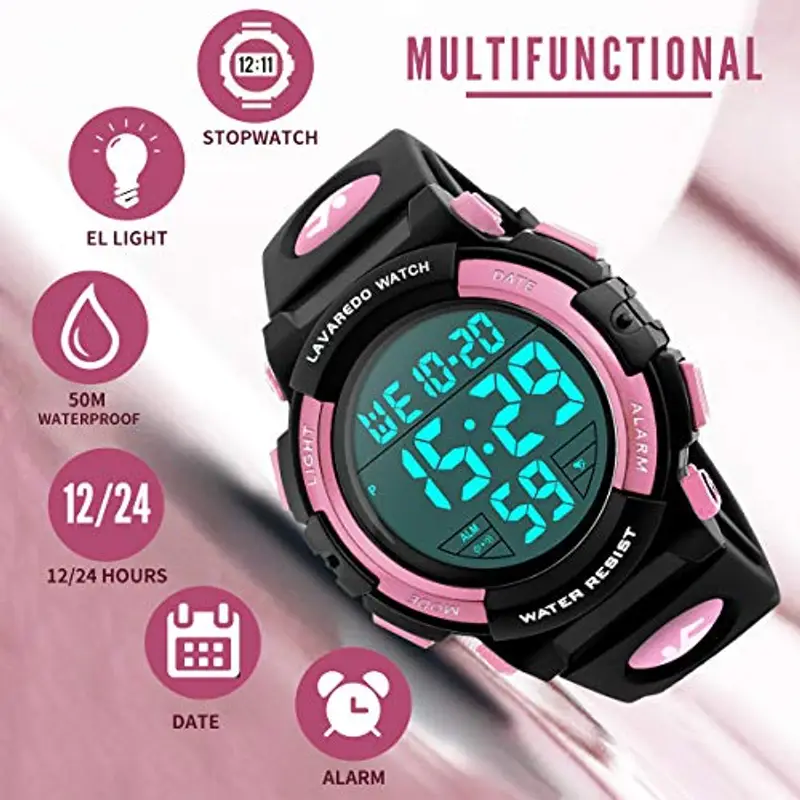 BEN NEVIS Orologio da Polso Orologi Sport per Bambini Digitale Multifunzione Impermeabile LED Luce Allarme Calendario Data con Cinturino in Silicone Blu miniatura 2