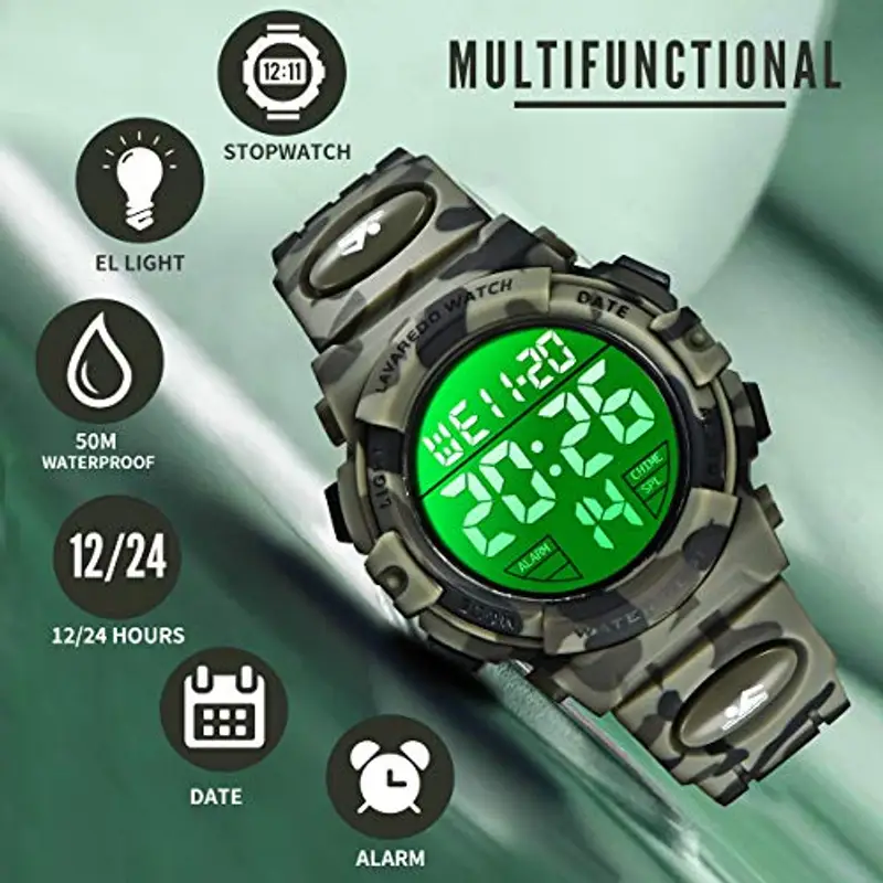 BEN NEVIS Orologio da Polso Orologi Sport per Bambini Digitale Multifunzione Impermeabile LED Luce Allarme Calendario Data con Cinturino in Silicone Blu miniatura 3