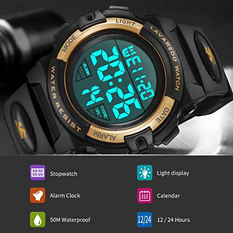 BEN NEVIS Orologio da Polso Orologi Sport per Bambini Digitale Multifunzione Impermeabile LED Luce Allarme Calendario Data con Cinturino in Silicone Blu miniatura 3