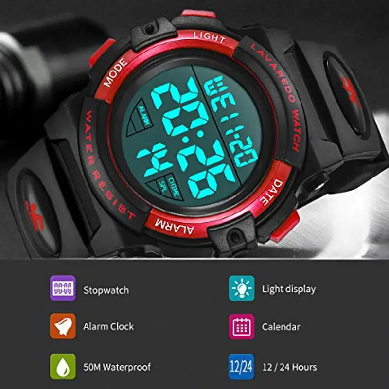 BEN NEVIS Orologio da Polso Orologi Sport per Bambini Digitale Multifunzione Impermeabile LED Luce Allarme Calendario Data con Cinturino in Silicone Blu miniatura 3