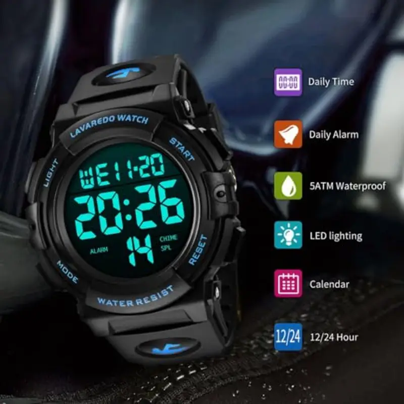 BEN NEVIS Orologio Digitale da Uomo Orologio Sportivo Militare 5ATM Impermeabile Cronografo Militare Orologio da Polso per Uomo con Retroilluminazione a LED Sveglia Data/Antiurto miniatura 2