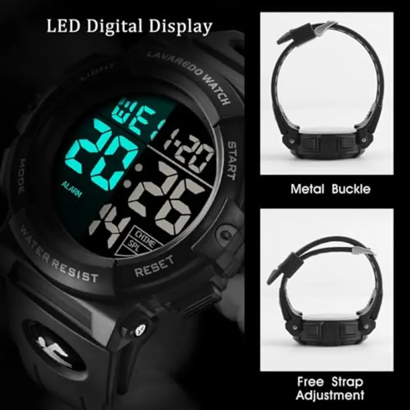 BEN NEVIS Orologio Digitale da Uomo Orologio Sportivo Militare 5ATM Impermeabile Cronografo Militare Orologio da Polso per Uomo con Retroilluminazione a LED Sveglia Data/Antiurto miniatura 3