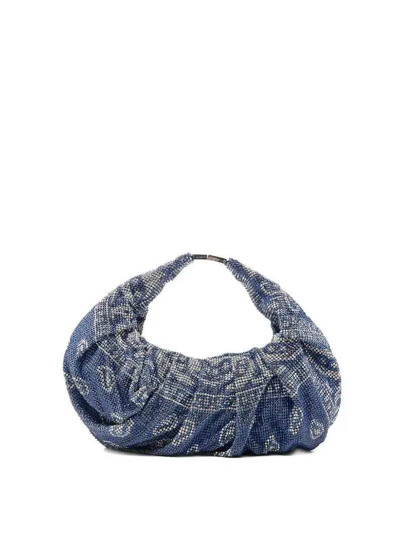 Borsa Con Stampa Paisley Blu