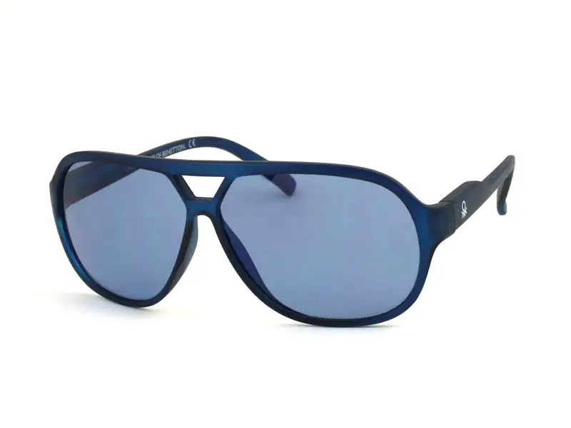 Benetton Junior Bambino BB577 02 Occhiali da sole Plastica Blu  Squadrata