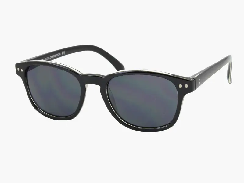 Benetton Junior Bambino BB591 01 Occhiali da sole Plastica Nero  Rotonda