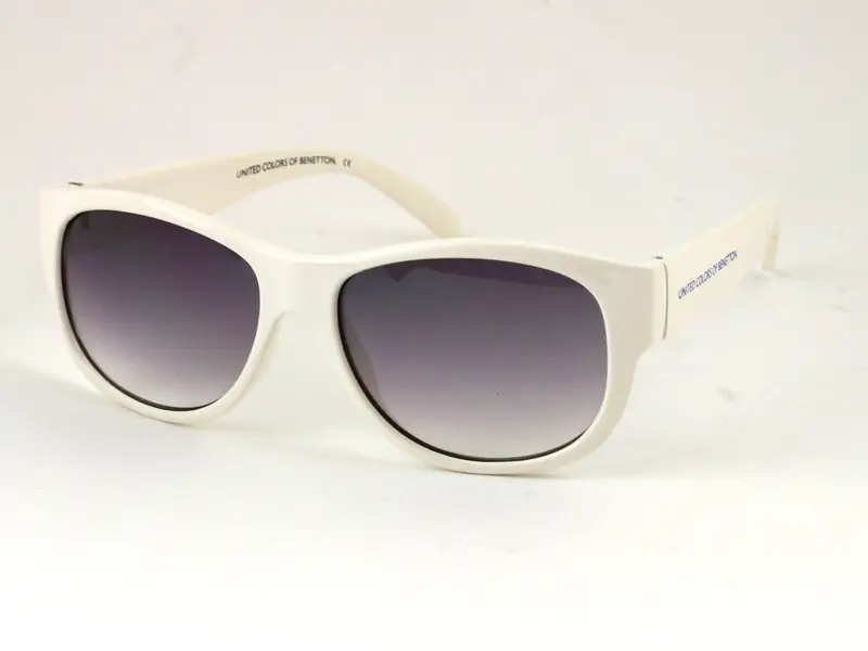 Benetton Junior Bambino BB592 02 Occhiali da sole Plastica Bianco  Squadrata