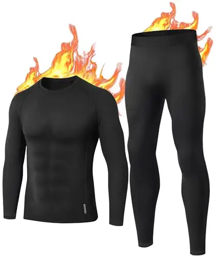 BENNIES Intimo Termico Uomo Tuta Termica Maglia Completo Set Pantaloni Termici Tuta Sci Abbigliamento Invernale per Sci