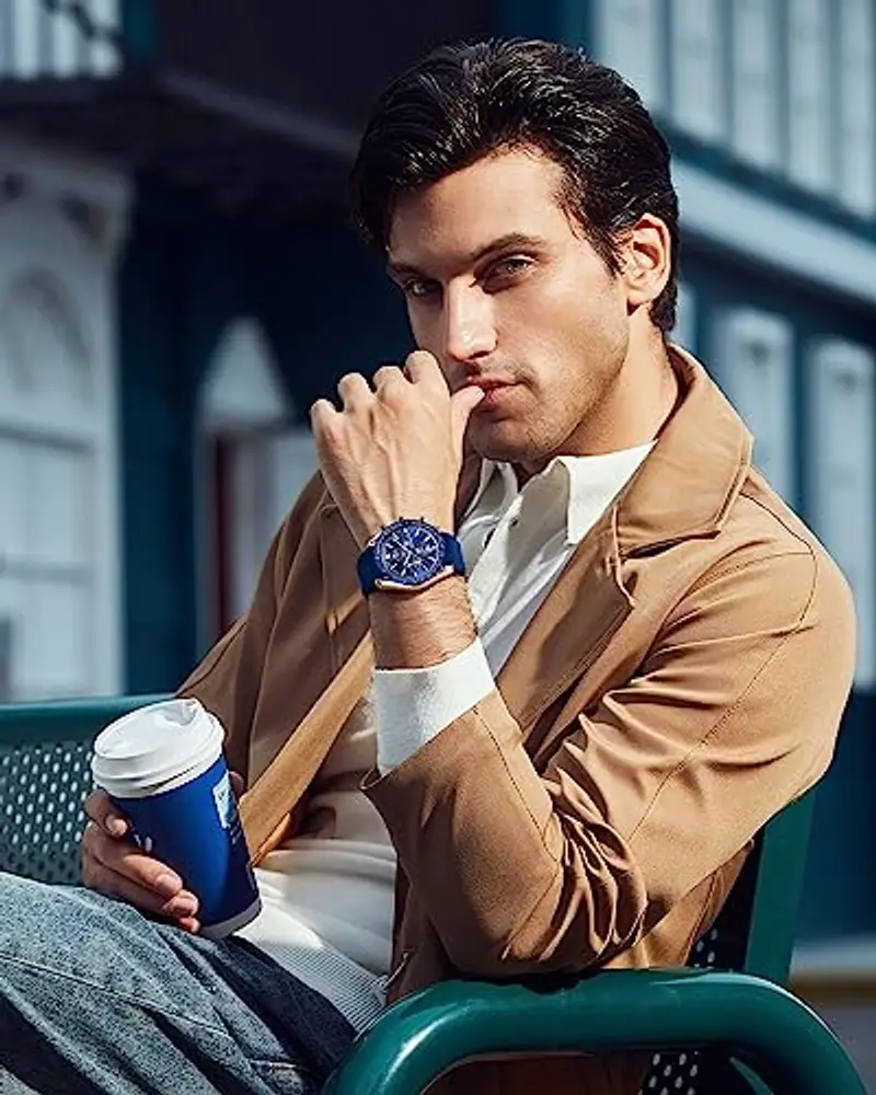 BENYAR Orologio da Uomo Cronografo Analogico Movimento al Quarzo Impermeabile Luminoso Moda Sportivo Affari Orologio da Polso Elegante Regalo per Uomo miniatura 2