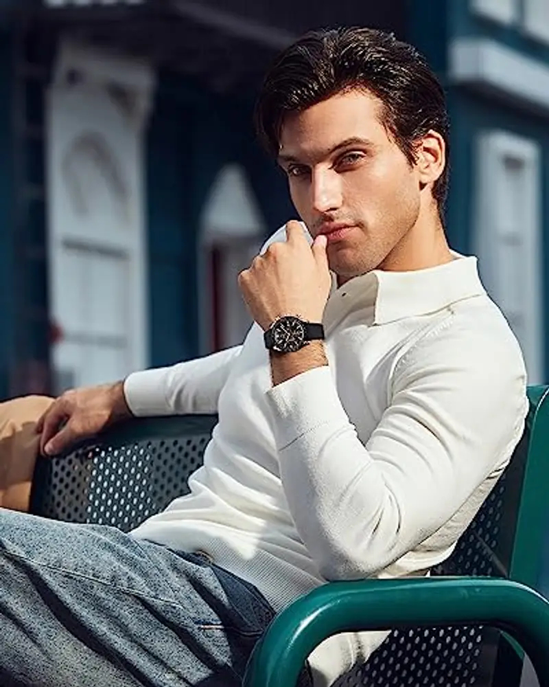 BENYAR Orologio da Uomo Cronografo Analogico Movimento al Quarzo Impermeabile Luminoso Moda Sportivo Affari Orologio da Polso Elegante Regalo per Uomo miniatura 2