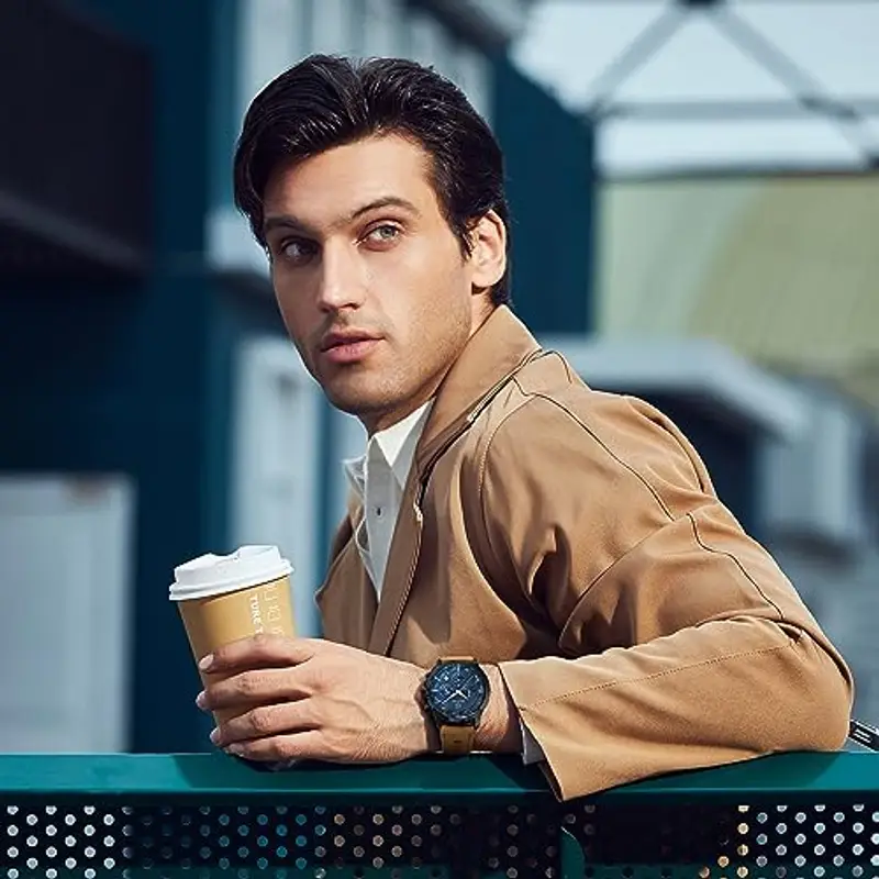 BENYAR Orologio Uomo Analogico Cronografo Impermeabile Luminosa Elegante Orologio da Polso Cinturino Pelle Regalo per miniatura 2