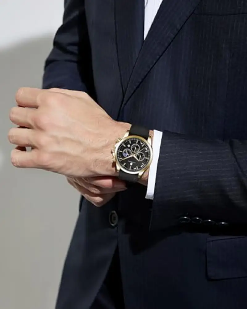 BENYAR Orologio Uomo Analogico Cronografo Impermeabile Luminosa Elegante Orologio da Polso Uomo Cinturino Pelle miniatura 3