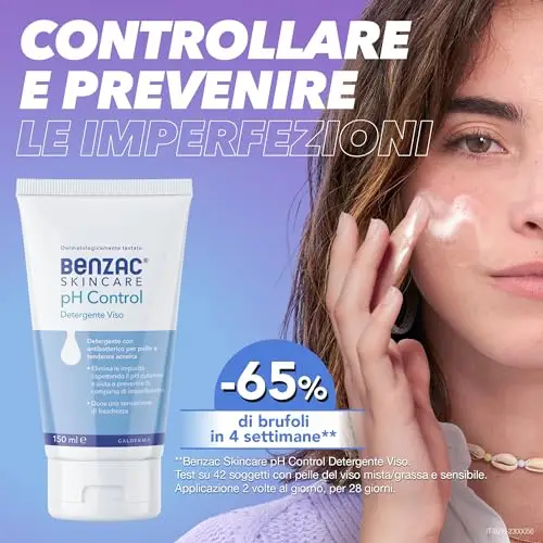 Benzac Skincare pH Control, Detergente Viso, Anti Acne, con Antibatterico, Elimina le Impurità e Rispetta il pH miniatura 2