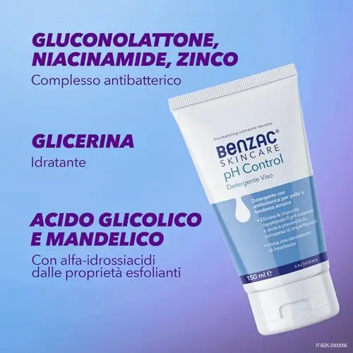 Benzac Skincare pH Control, Detergente Viso, Anti Acne, con Antibatterico, Elimina le Impurità e Rispetta il pH miniatura 3