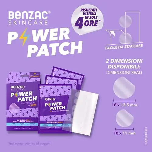 Benzac Skincare Power Patch, Anti Acne e Brufoli, Risultati Visibili in 4 Ore, Riduce e Lenisce L’aspetto miniatura 2
