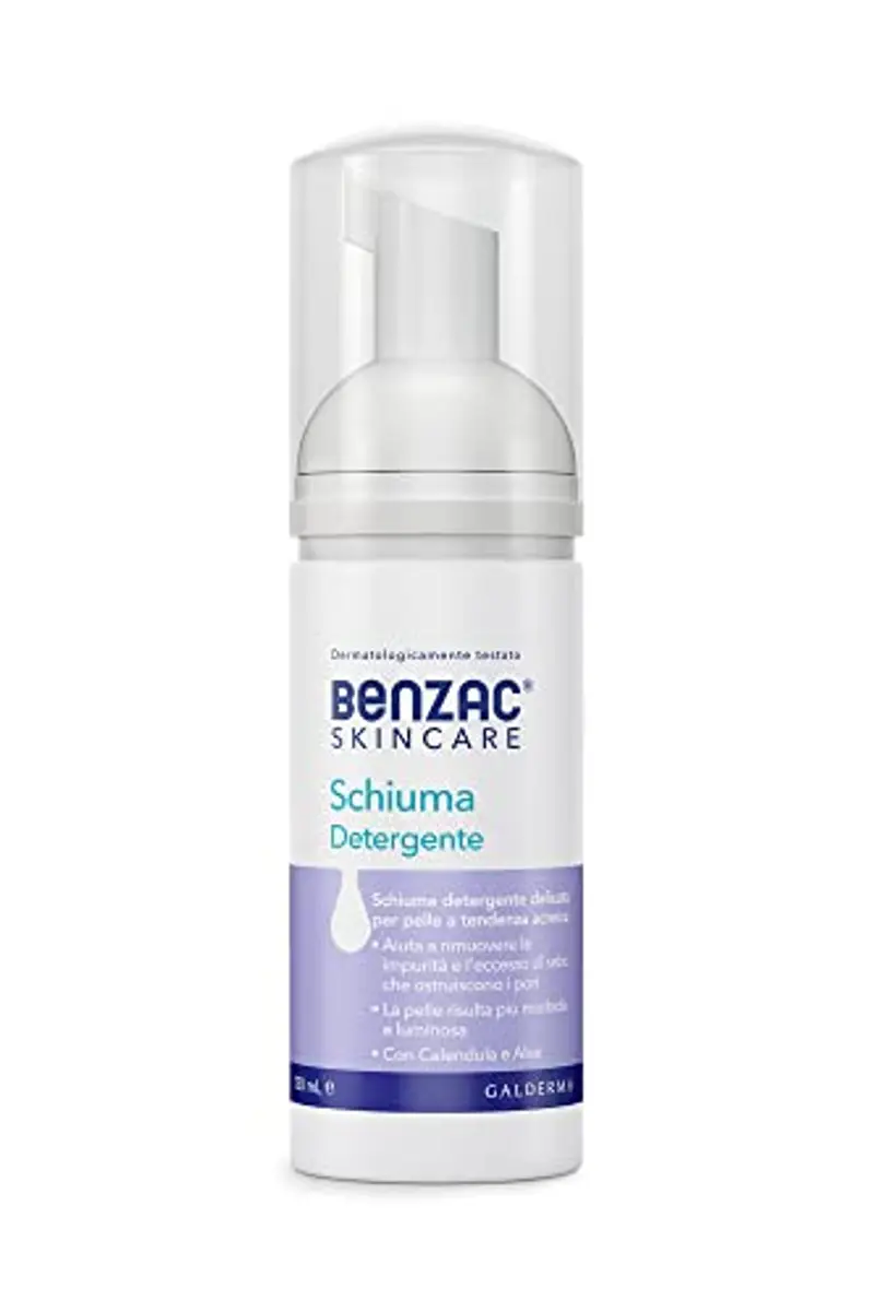 Benzac Skincare Schiuma Detergente Viso, Anti Acne, Azione Lenitiva, per Rimuovere le Impurità e l'Eccesso di Sebo, con Calendula, Aloe e Glicerina