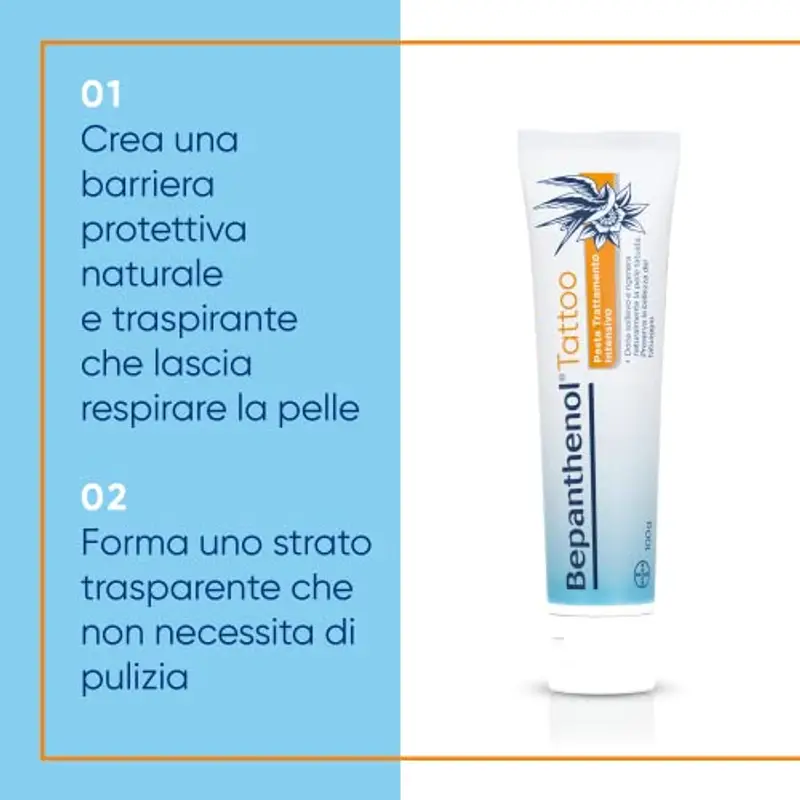Bepanthenol Tattoo Pasta Trattamento Intensivo, Crema Tatuaggi Corpo con Pantenolo, Crema Tattoo Idratante che Protegge, dà Sollievo e Rigenera la Pelle, Preserva la Bellezza del Tatuaggio, 100g miniatura 3