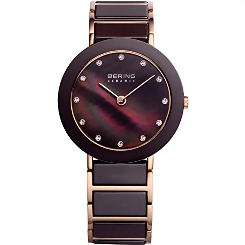 BERING Donna Analogico Quarzo Ceramic Orologio con Cinturino in Acciaio inossidabile/Ceramica Cinturino e Vetro zaffiro