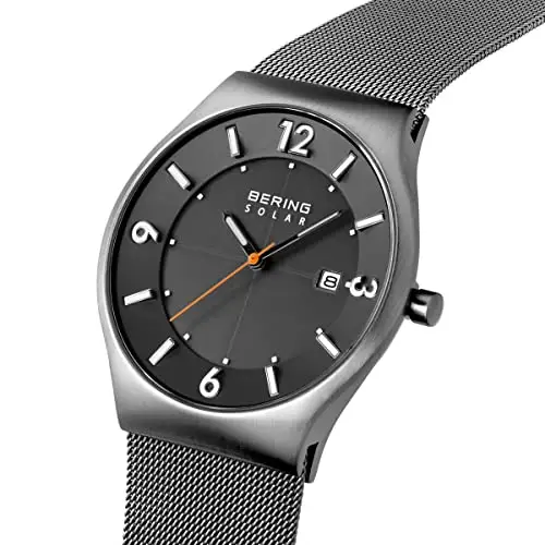 BERING Solar 14440-007 Orologio da polso da uomo, cassa in acciaio inossidabile grigia da 40 mm e quadrante blu miniatura 2